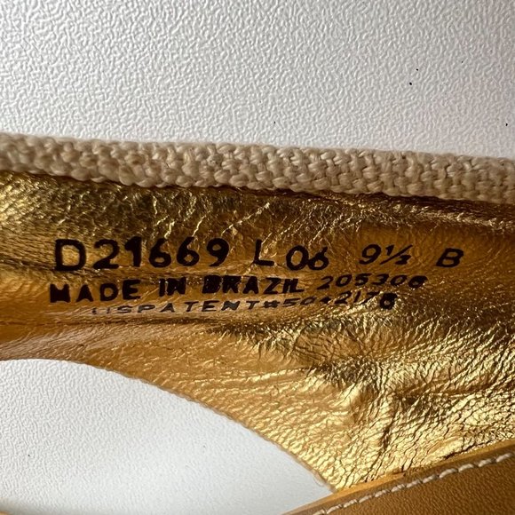 Cole Haan Gwen Air Womens Thong Heeled Sandals Natural Linen Buckle size 9.5 - Picture 14 of 16